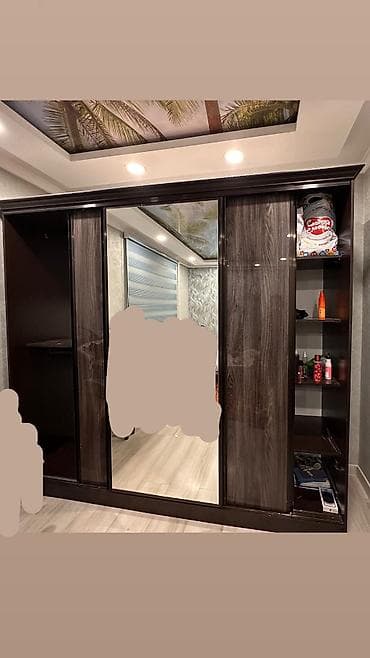 шкаф купе б: Шкаф-купе современного дизайна - Корпус в темном древесном оттенке с — 1