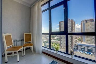 сдается квартира район кара жыгач: 3 комнаты, Душевая кабина, Постельное белье, Кондиционер — 8