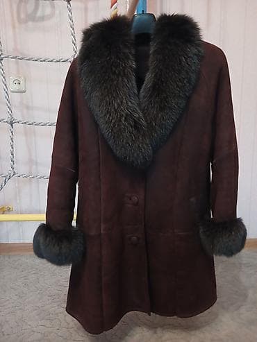 Дубленкая женская,натуральная,цвет коричневый,воротник:мех
