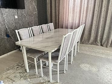 dinner table: Кухонный стол и стул, Новый, Самовывоз, цвет - Белый — 2