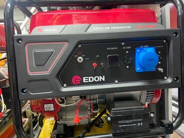 generator: Бензиновый генератор Edon с красным корпусом и черной металлической — 1