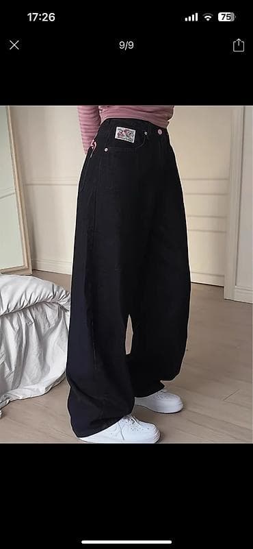 Плащи: Джинсы, Бэгги, Китай, Высокая талия, С вышивкой, S — 6