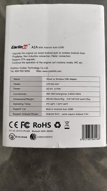 carplay android: Carlinkit A2A - беспроводной адаптер Android Auto Основные — 3