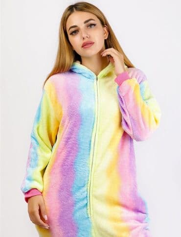 одежды для новорожденных: 1. Кигуруми (пижама) Радужный Единорог на девушку. Рост до 165, размер — 1