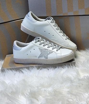 голден гус обувь: Кеды женские белые с блестящей звездой - Материал верха: гладкая — 1