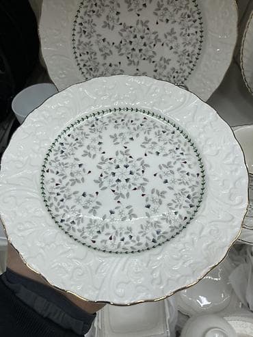 double a: Все по 6 шт 32 предметаФарфоровый сервиз с рельефным тиснением и — 2