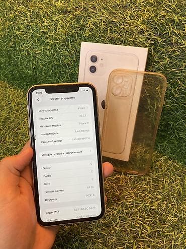 смарт: IPhone 11, Б/у, 64 ГБ, White Titanium, Коробка, В рассрочку, 76 % — 4