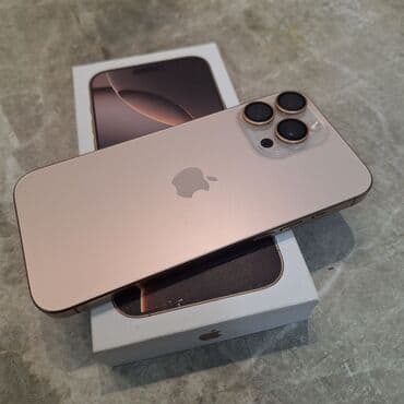 бу телефоны в ош: IPhone 16 Pro Max, Б/у, 256 ГБ, Desert Titanium, Коробка, 100 % — 5