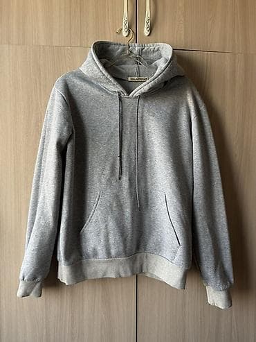 teech fleece: Серое худи GLAMOUR - Классический крой с капюшоном на шнурке - — 1