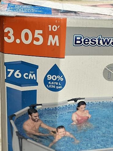 Бассейны: Каркасный бассейн Bestway Steel Pro MAX Б/У - Форма: круглый - — 1