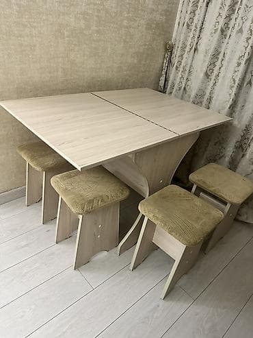 Лакокрасочные материалы: Кухонный стол и стул, Б/у, Самовывоз, цвет - Бежевый — 5