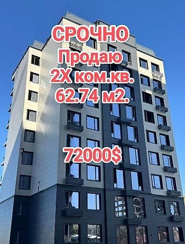 2 комнаты, 62 м², Элитка, 6 этаж, Готовая ПСО (под самоотделку)