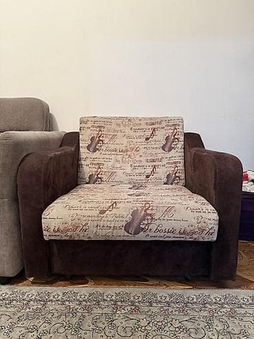 Кресло-кровать, Б/у, Односпальный, цвет - Коричневый