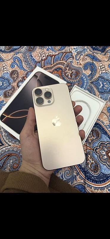 bos mini: IPhone 16 Pro Max, Б/у, 256 ГБ, Desert Titanium, Коробка, 91 % — 2