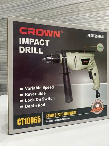 продаю строительные инструменты: Ударная дрель Crown CT10065 мощностью 600 Вт с регулируемой скоростью — 1