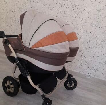 прогулочные коляски для двойни и тройни: Коляска, цвет - Коричневый, Б/у — 3