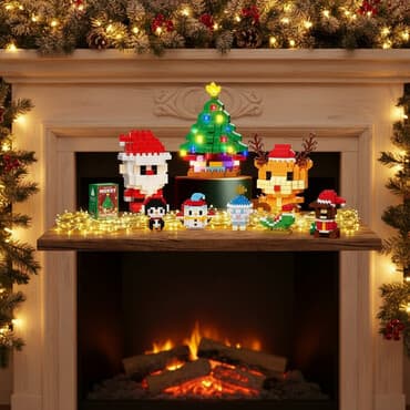 подарки для дома: Новогодний набор микро-конструктора (пиксельные блоки) — коллекция из — 1