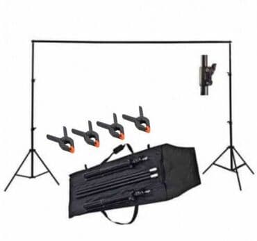 фото фон: Двойная стойка для Хромакея (ворота) 2х3м Двойная стойка для Хромакея — 3