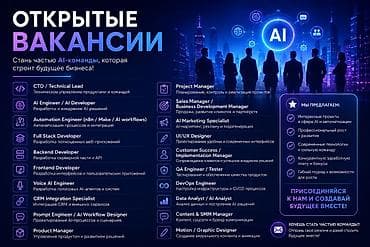 требуется копирайтер: В развивающуюся AI-компанию требуются специалисты в команду: — CTO / — 2