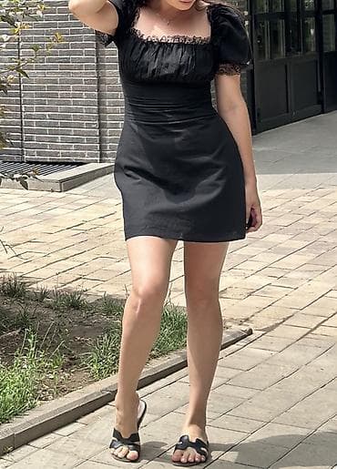 ange: Черное короткое платье от бренда Ange dress Размер м цена 2500 — 2