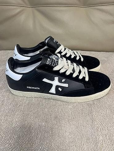 Кроссовки Premiata Bespoke Trainers (модель Steven) - Цвет: черный с