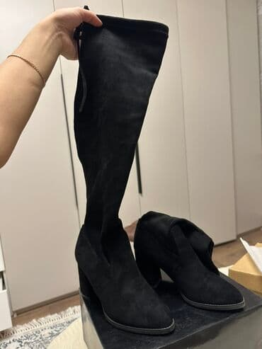 белорусская обувь для проблемных ног бишкек: Черные женские сапоги-ботфорты - Материал: внешняя поверхность — 2