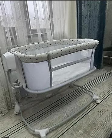 Балдар керебети: Люлька, Жаңы, Бешик, Металл, түсү - Боз, Акылуу жеткирүү — 1