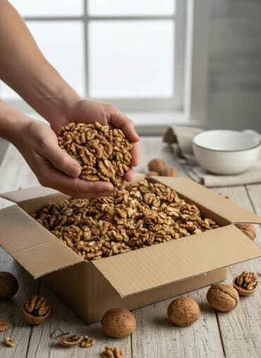 большая шкатулка: Грецкий орех, ядро (половинки/крупные дольки) в коробке. - Ручной — 1