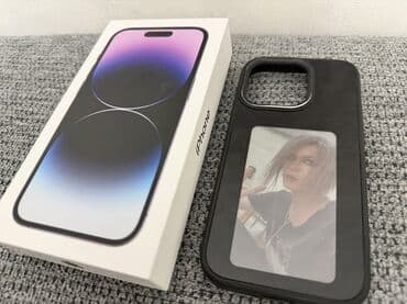 мышь для макбука: IPhone 14 Pro, Б/у, 256 ГБ, Deep Purple, Зарядное устройство, Коробка, 76 % — 6