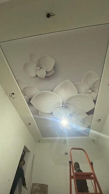 Буюртмага эшиктер: Керме шыптар Жылтырак, Жылтырабаган, 3D потолоктор Кепилдиги, Акысыз консультация, Акысыз ченөө — 4