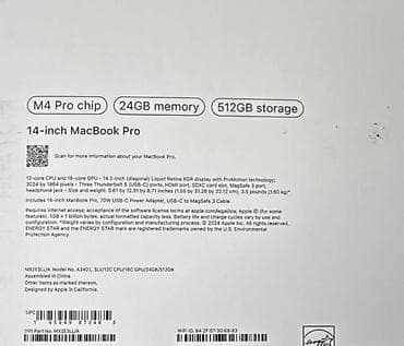microsoft surface studio: MacBook Pro 14 M4 Pro 24/512 silver, 28 циклов, батарея 100%, полный — 3