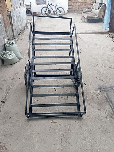 Садовые инструменты и инвентарь: Садово-строительная тачка и тележка, Стальная, Двухколесная, Новый — 3