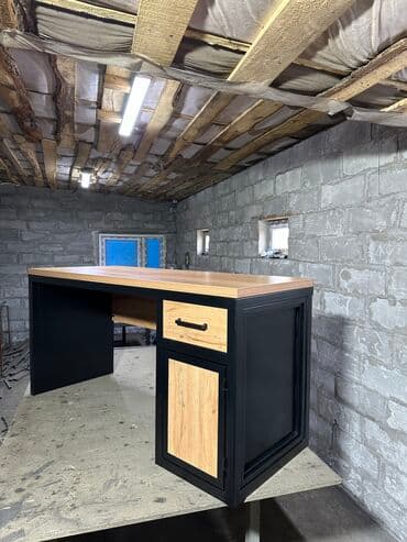 списать офисную мебель: Комплект офисной мебели, Новый, Стол, Металл, Бесплатная доставка, цвет - Черный — 1