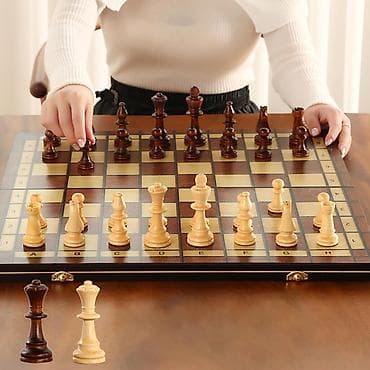 Шахматы магнитные деревянные, 44×44 см Доставка бесплатно шахматы at lalafo.kg Шахматы магнитные деревянные, 44×44 см Доставка бесплатно шахматы