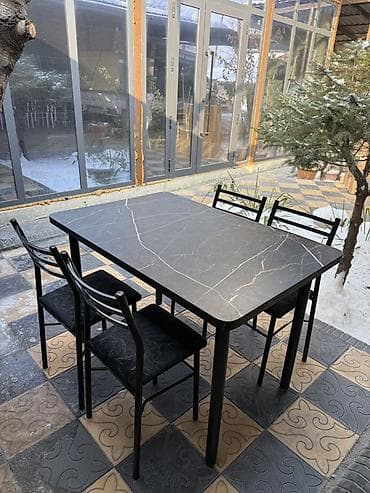 aloe vera: Кухонный стол и стул, цвет - Серый — 2