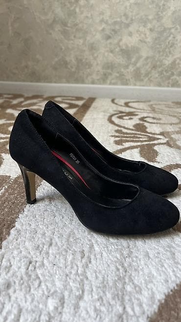 обувь экко: Классические женские туфли-лодочки черного цвета. - Материал верха — 3