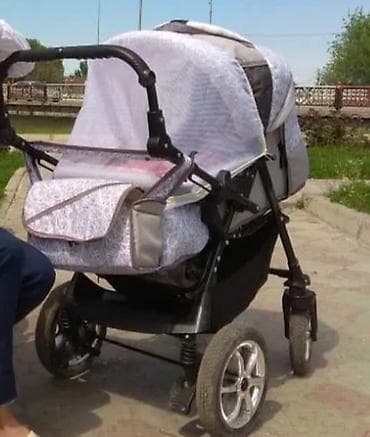 4 mom: Коляска, Другой бренд, цвет - Серебристый, Б/у — 1