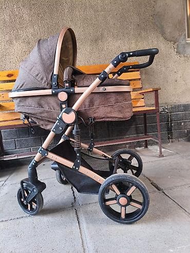 Коляска, Другой бренд, цвет - Коричневый, Б/у