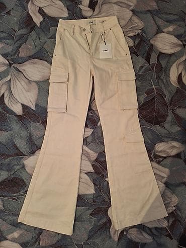 Платья: Брюки Клеш, Осень-весна, Хлопок, Новый, S — 1