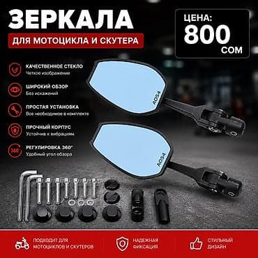 зеркала мотоцикл: Зеркала для мотоцикла и скутера AOS4 - Качественное стекло: четкое — 1