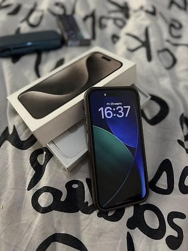 айфон 15 plus: IPhone 15 Pro, Б/у, Черный, Коробка, 81 % — 1