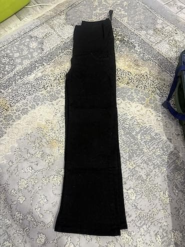 штаны для беременных: Черные прямые брюки/джинсы с высокой посадкой для беременных - Цвет — 2