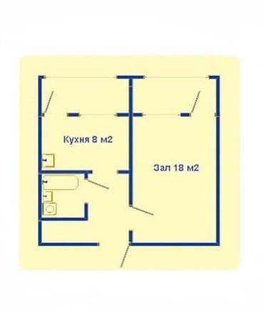 продажа квартир мкр кок жар: 1 комната, 35 м², 105 серия, 5 этаж, Косметический ремонт — 2