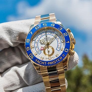 Rolex Yacht-master. • Корпус покрыт 18К желтым золотом. • Часы