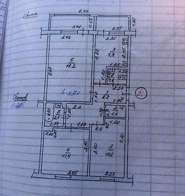 3 комнаты, 62 м², Тунгуч мкр 106 серия, 7 этаж, Косметический ремонт — 3