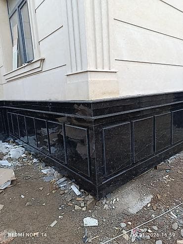 битонные столбы: Облицовка цоколя и фасадные работы из натурального камня. - Материал — 3