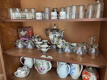 набор химика: Фарфоровый чайный сервиз с ручной росписью (винтажный стиль) Состав — 1