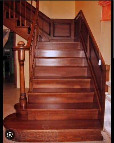 Кургаткычтар: Агач тепкичи Жеке менчик үй үчүн, Акысыз ченөө, Жыгачтын туру: Эмен, Тепкичтин формасы: Көп марштуу, Стиль: Классикалык — 8