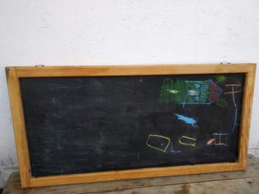 оборудование для кафе: Штендер навесной из дерева для кофейни, бара. Меловая доска. длина — 2