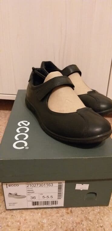 брендовый обувь: Продаю новую обувь: чёрные ecco (разм 36, 4500с), чёрные jomos (разм — 1